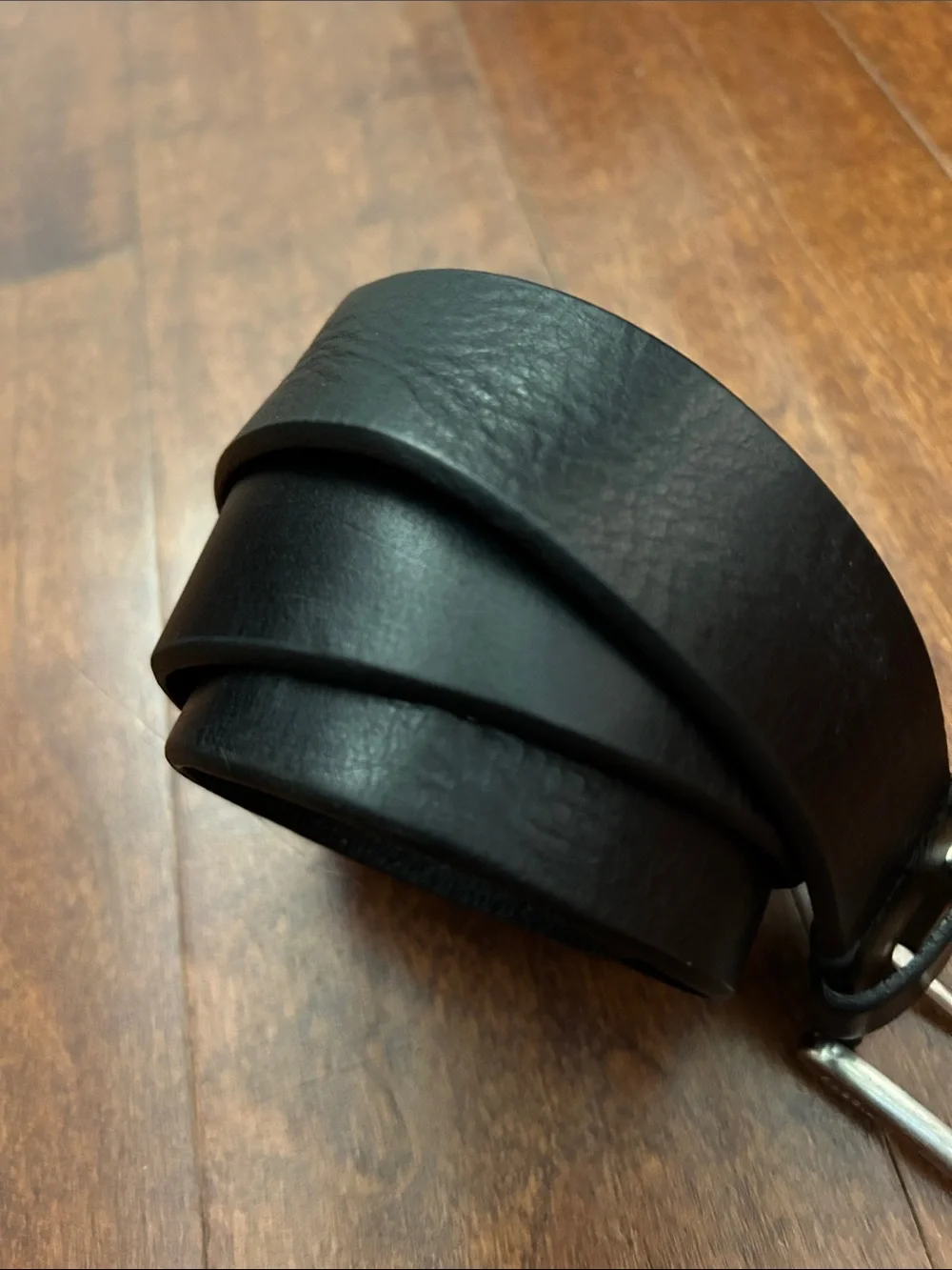 Fossil Men's Black Leather Belt with Silver Buckle, 80/32